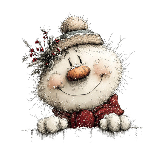 Schneemann, Aquarell, Rentier #11