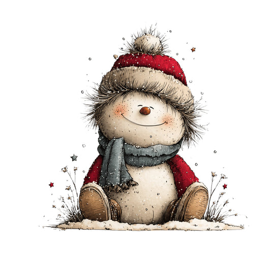 Schneemann, Aquarell, Rentier #13