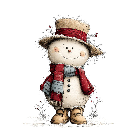 Schneemann, Aquarell, Rentier #14