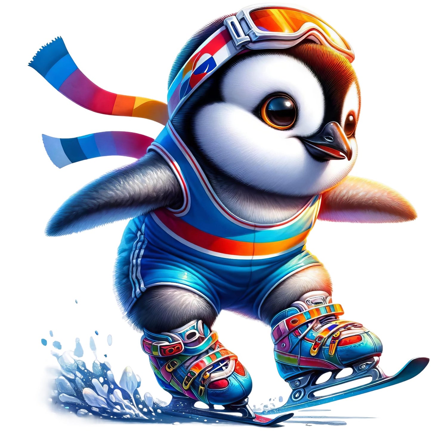 Pinguin cool, Winter, Schnee, Ski #1