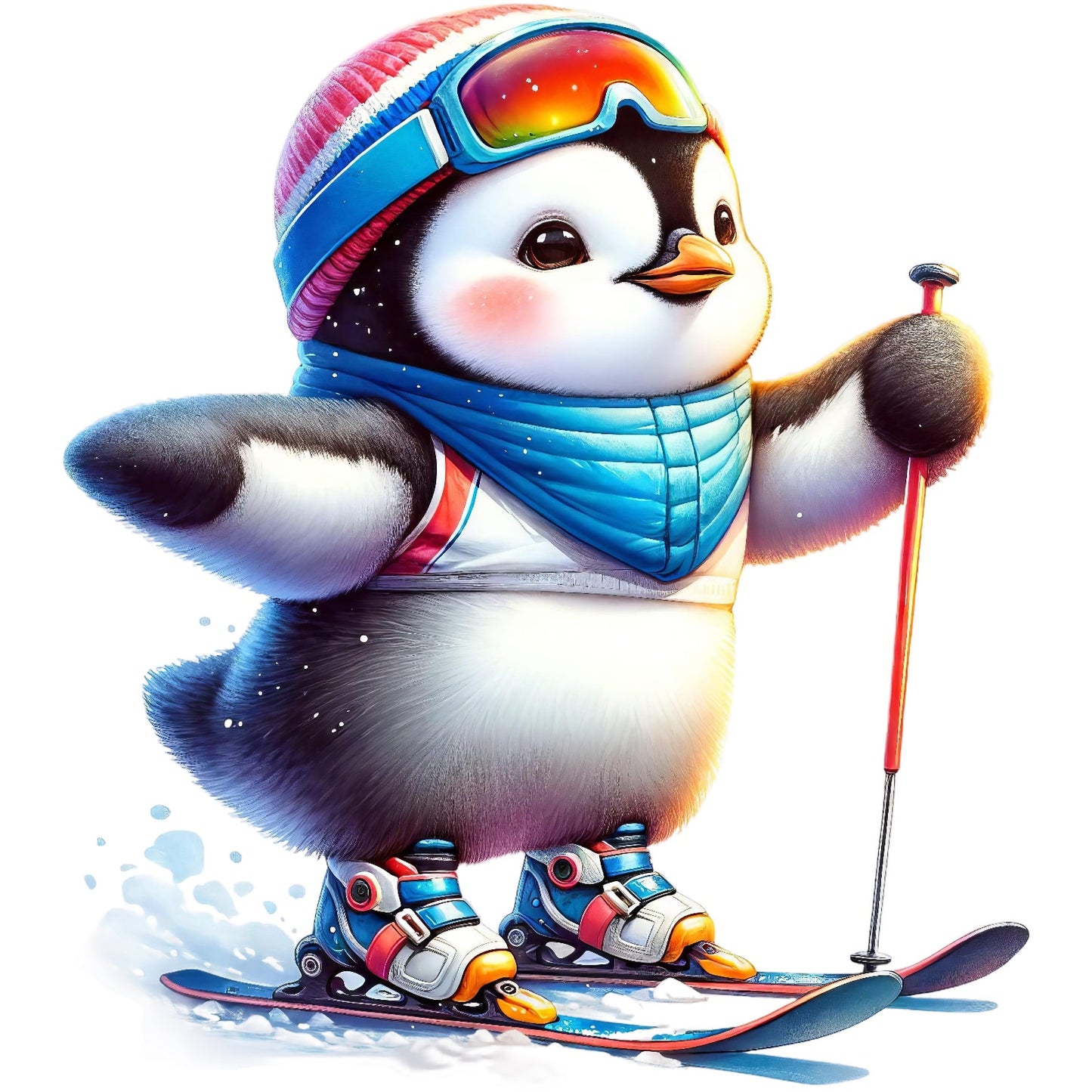 Pinguin cool, Winter, Schnee, Ski #8