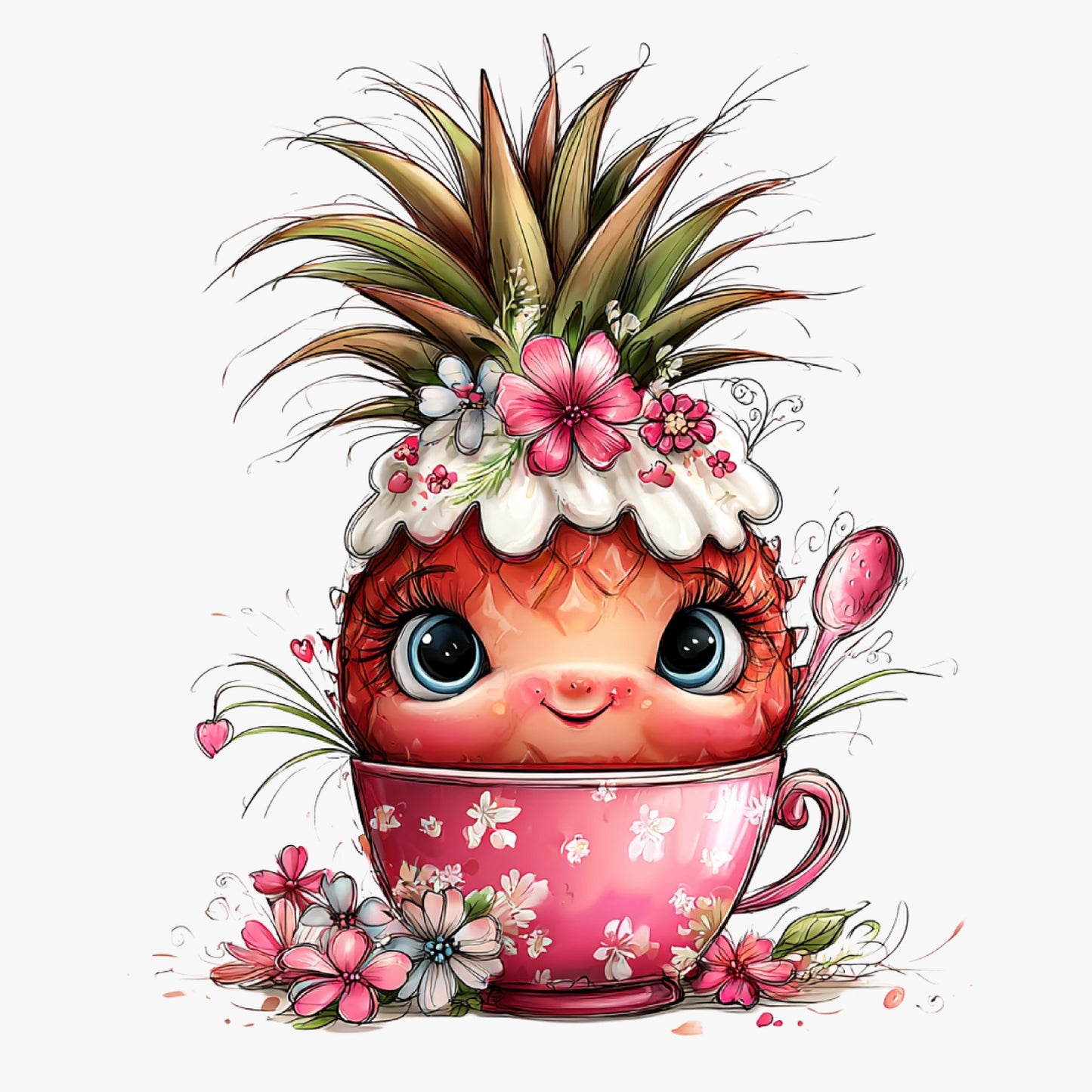Ananas, Sommer, lustig, pink, sweet, Pineapple #1