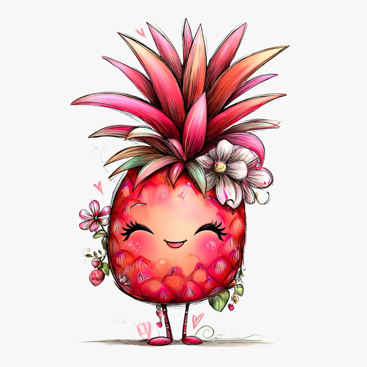 Ananas, Sommer, lustig, pink, sweet, Pineapple #3