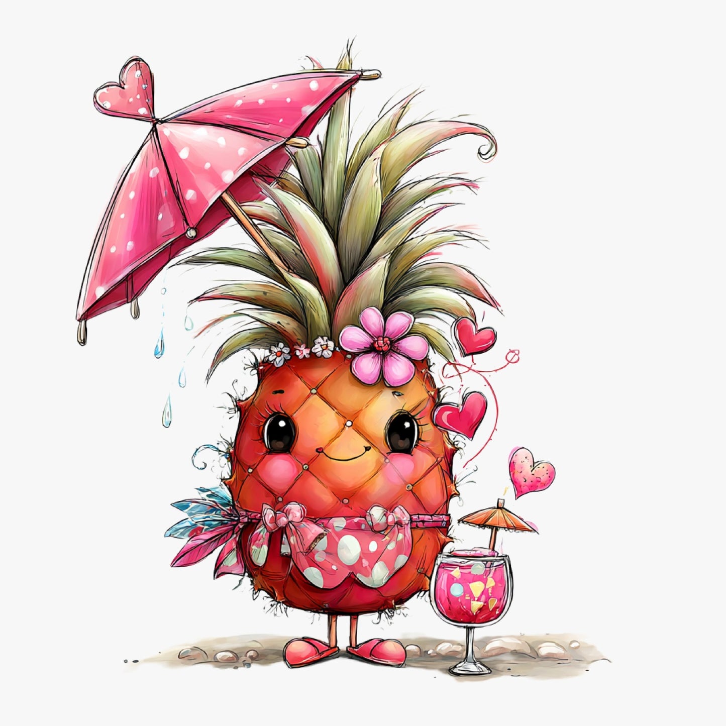 Ananas, Sommer, lustig, pink, sweet, Pineapple #26