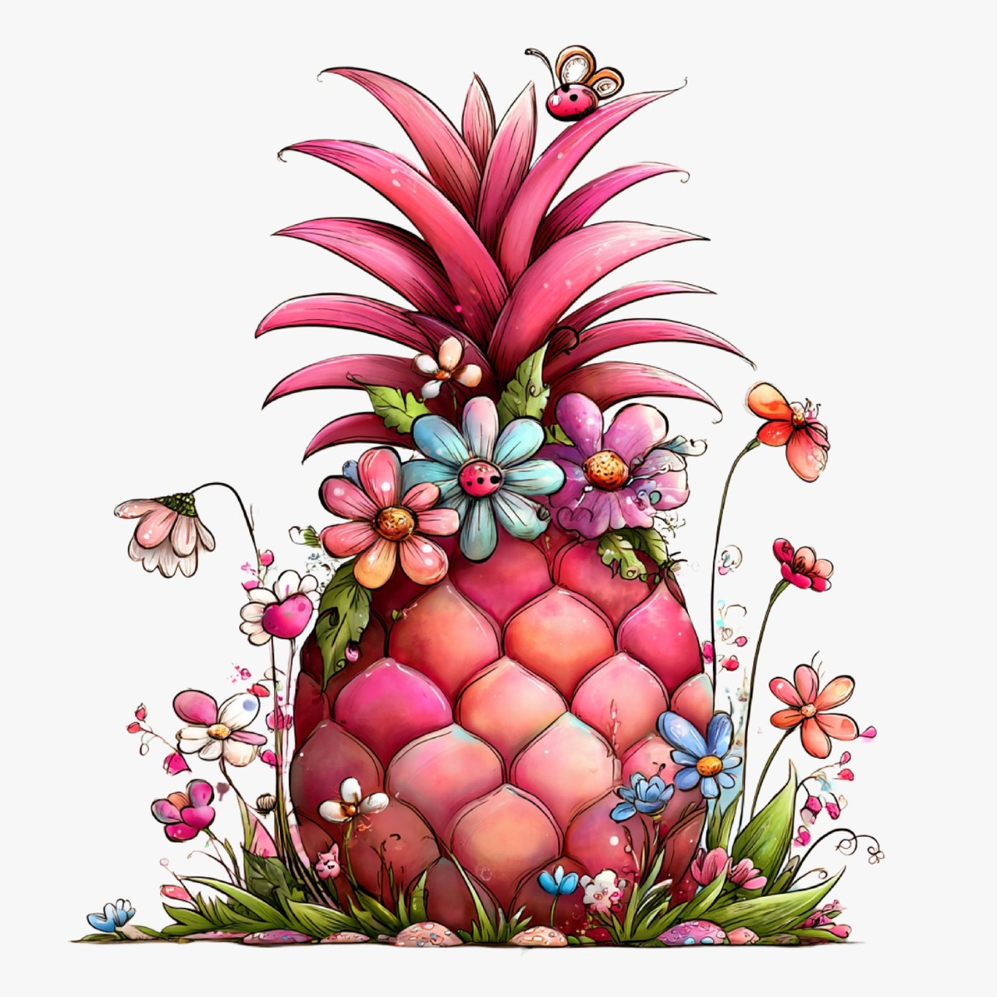 Ananas, Sommer, lustig, pink, sweet, Pineapple #20