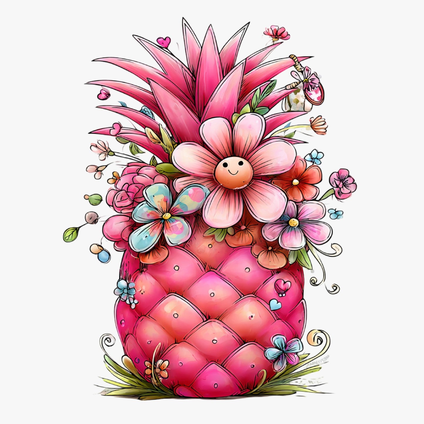 Ananas, Sommer, lustig, pink, sweet, Pineapple #19