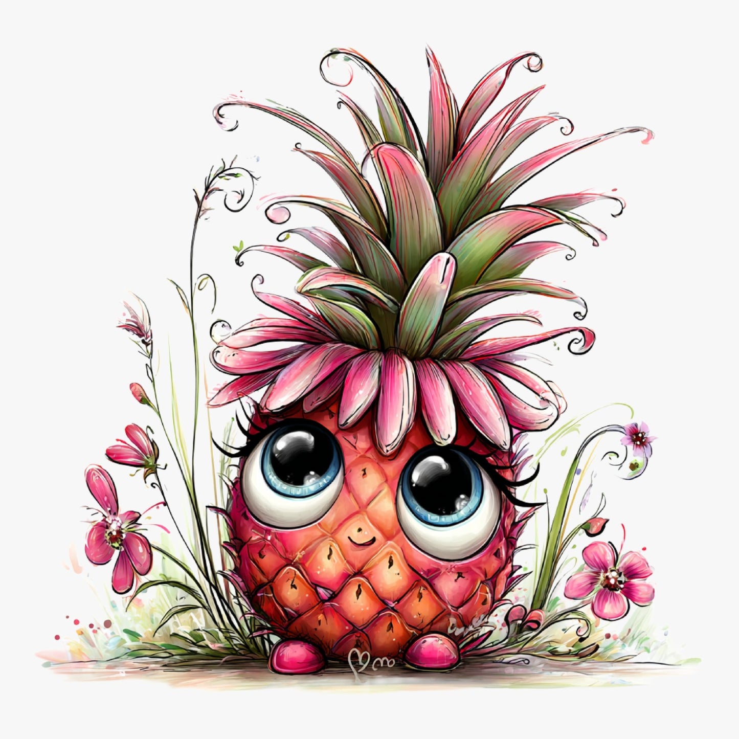Ananas, Sommer, lustig, pink, sweet, Pineapple #16