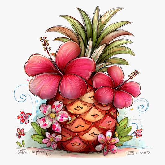 Ananas, Sommer, lustig, pink, sweet, Pineapple #21