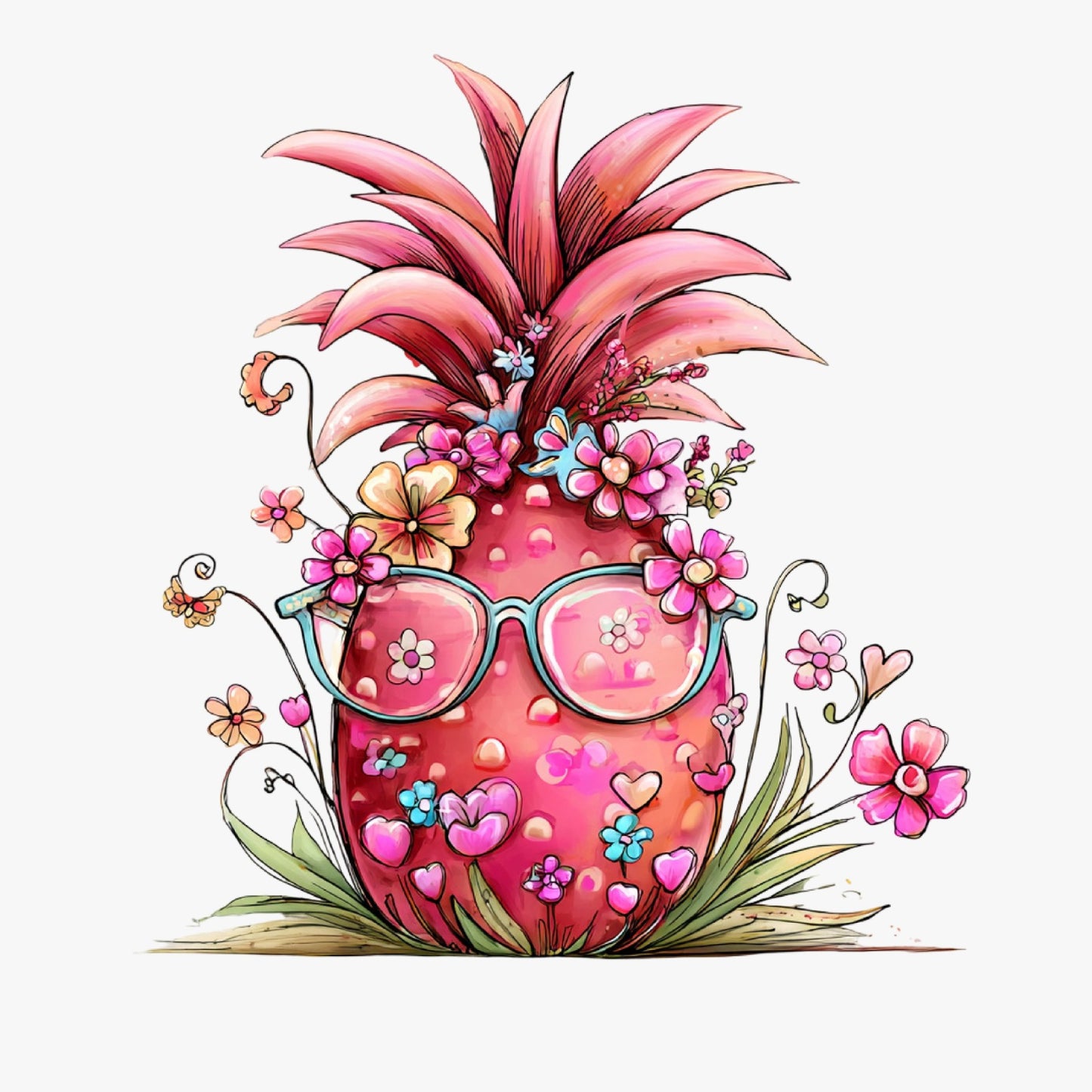Ananas, Sommer, lustig, pink, sweet, Pineapple #33