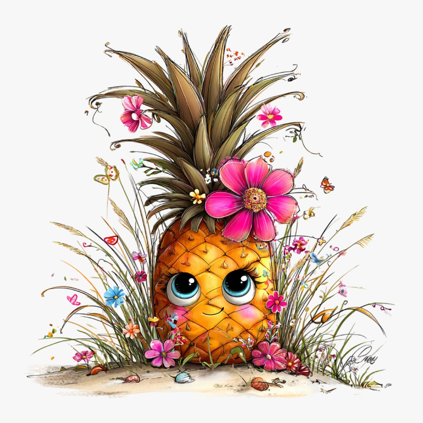 Ananas, Sommer, lustig, pink, sweet, Pineapple #9