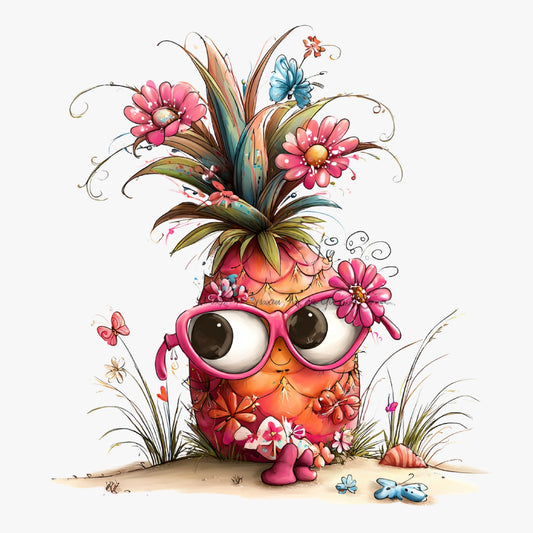 Ananas, Sommer, lustig, pink, sweet, Pineapple #30