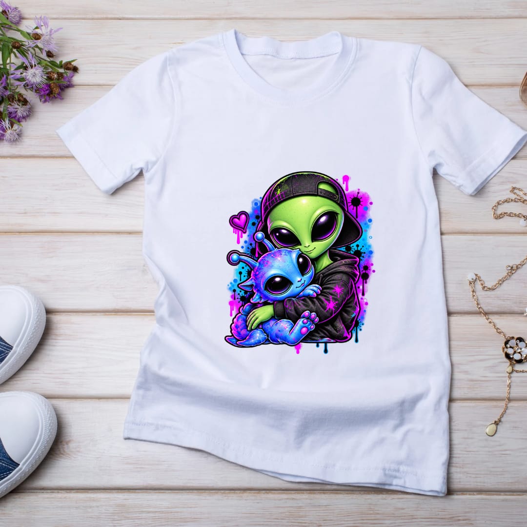 Bügelbilder Alien, cool, bunt, neon, Game # 8