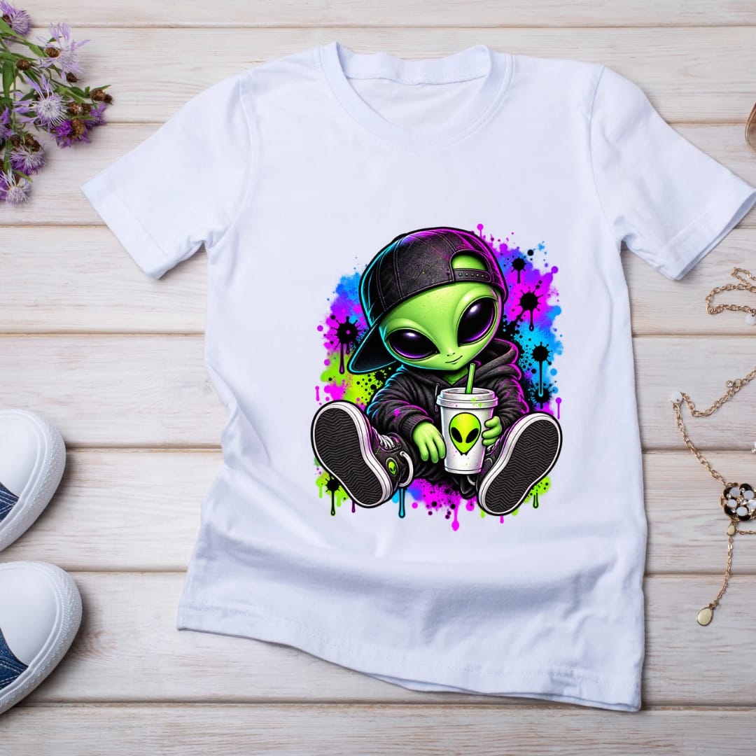 Bügelbilder Alien, cool, bunt, neon, Game # 9
