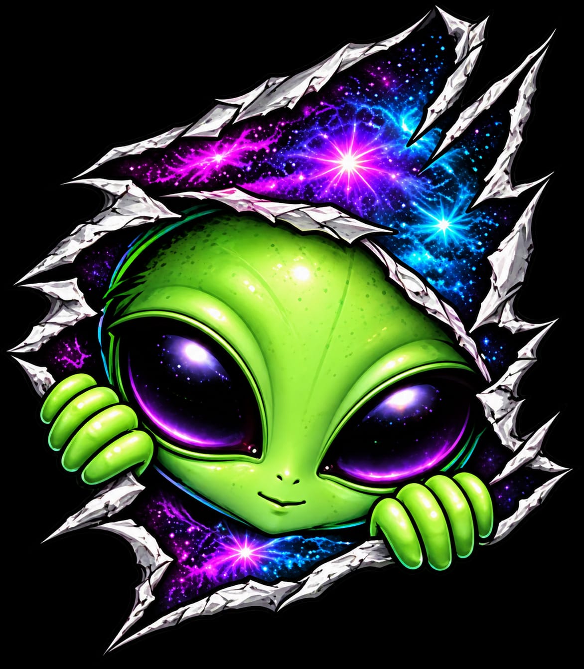 Bügelbilder Alien, cool, bunt, neon, Game # 6