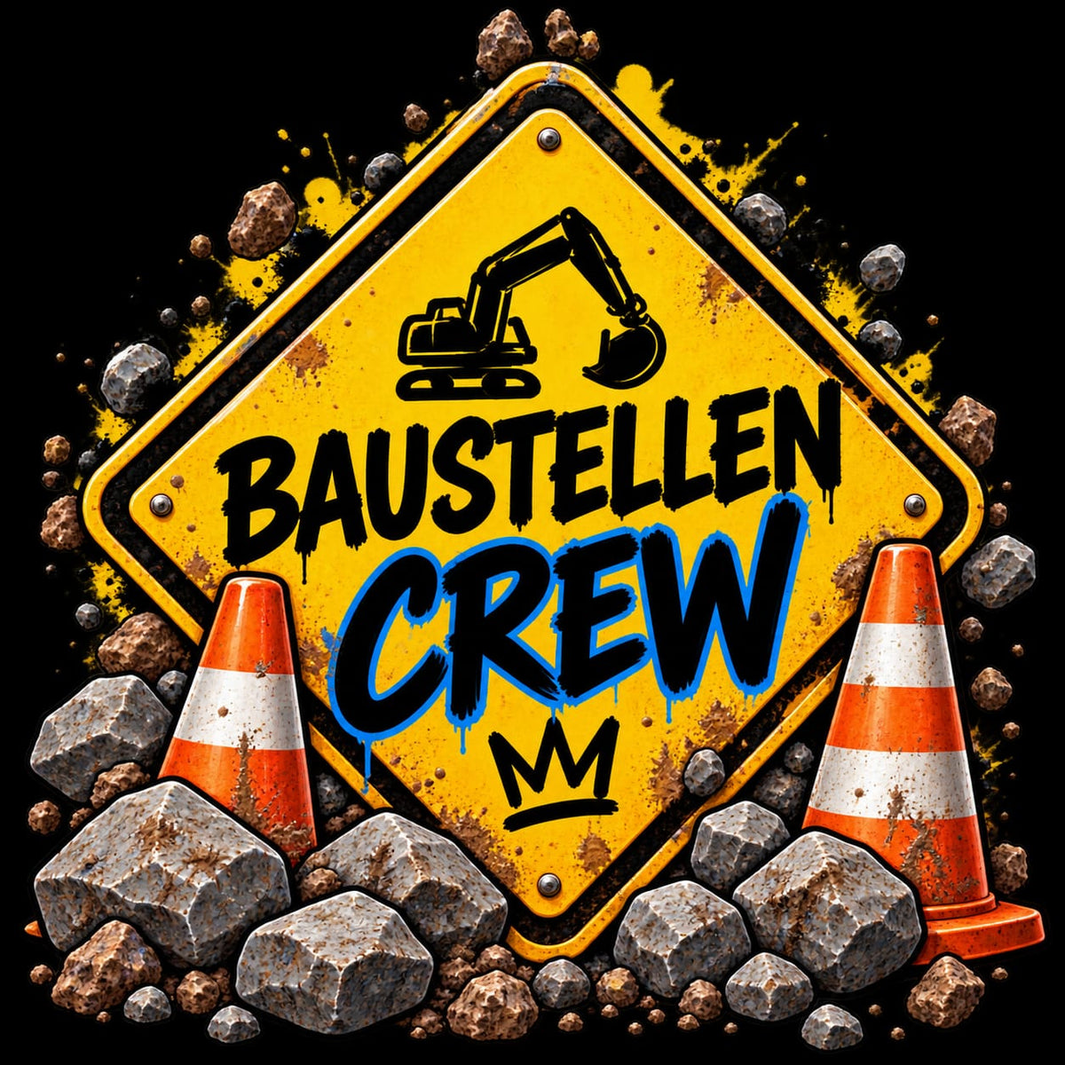 Bügelbilder Baustelle, Bagger, Traktor, Radlader, Kran, LKW, Baustellen Crew, bunt #11