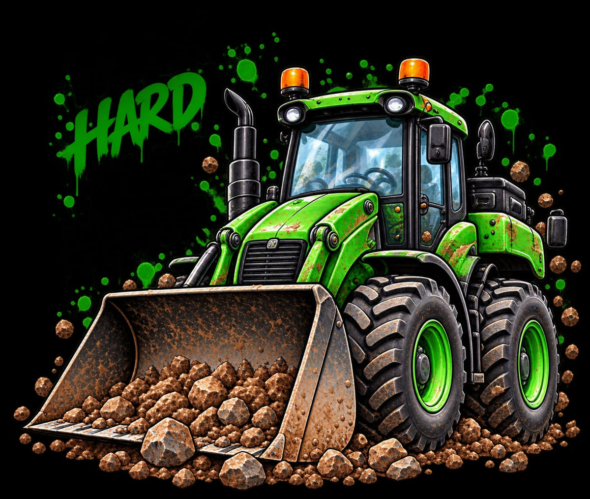 Bügelbilder Baustelle, Bagger, Traktor, Radlader, Kran, LKW, Baustellen Crew, bunt #15