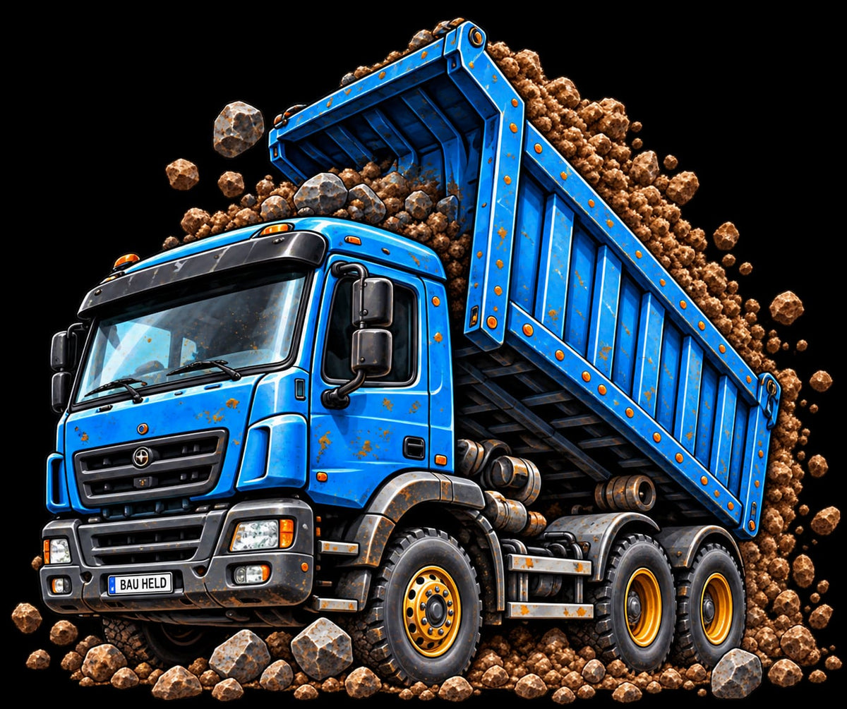 Bügelbilder Baustelle, Bagger, Traktor, Radlader, Kran, LKW, Baustellen Crew, bunt #7