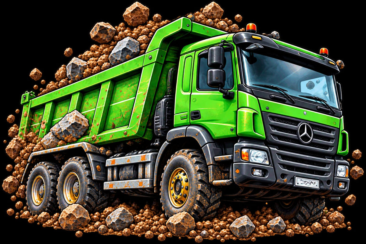 Bügelbilder Baustelle, Bagger, Traktor, Radlader, Kran, LKW, Baustellen Crew, bunt #3