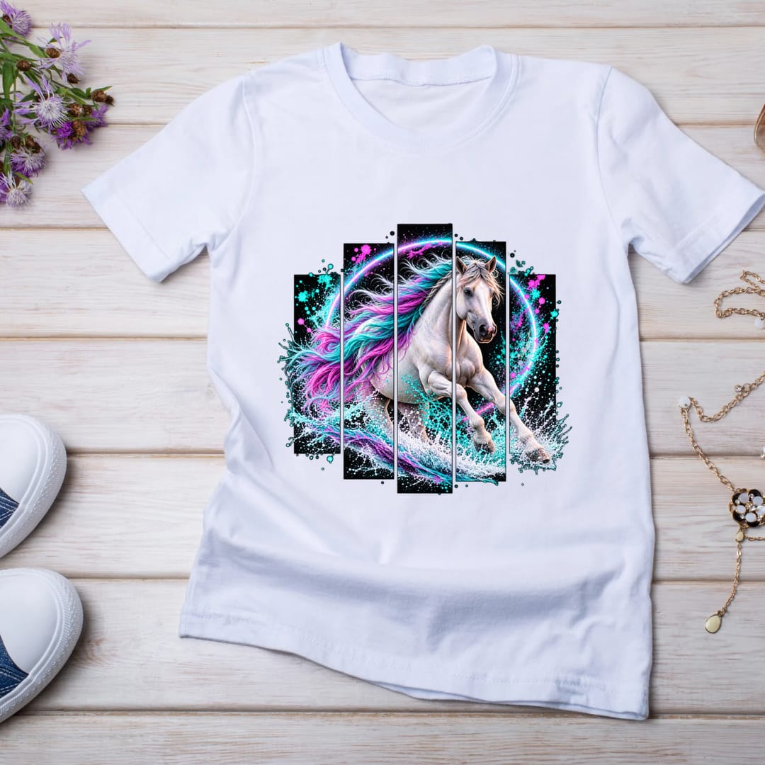 Bügelbild Pferd; Einhorn bunt # 13