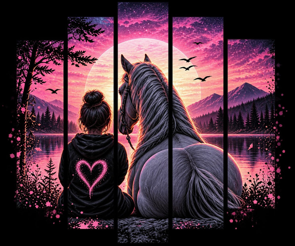 Bügelbild Pferd; Einhorn bunt #3