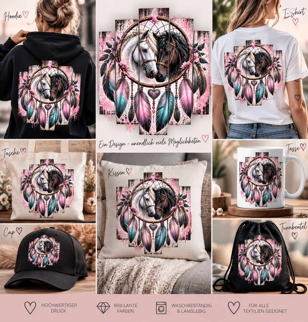 Bügelbild Pferd; Einhorn bunt # 4
