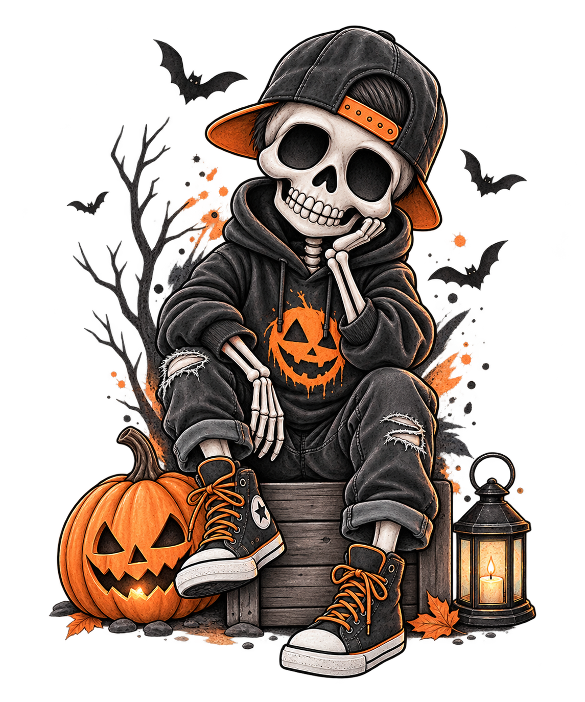Bügelbild Halloween Skelett #2