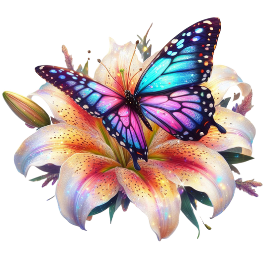 Lilie mit Schmetterling #3