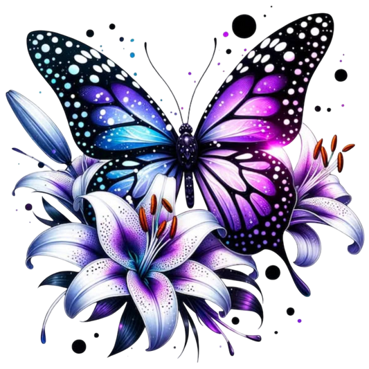 Lilie mit Schmetterling #1