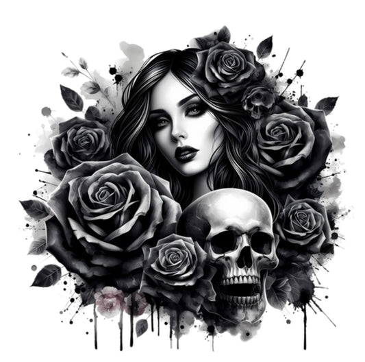 Frau mit Totenkopf #10