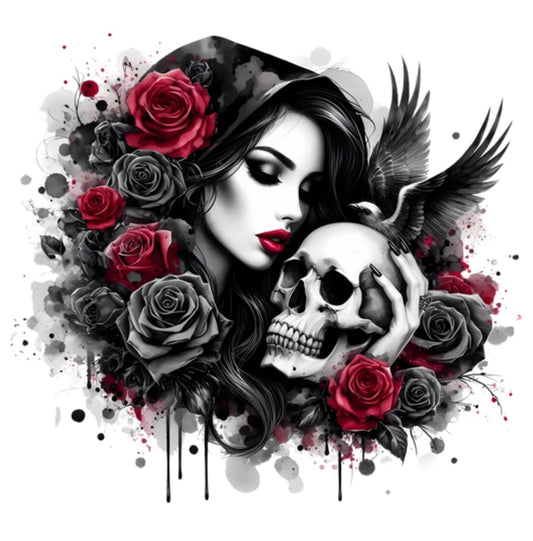 Frau mit Totenkopf #14