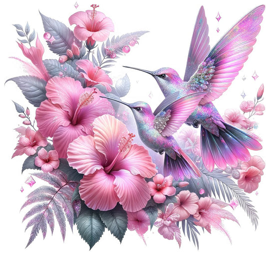Kolibri mit Hibiskusblüte #2