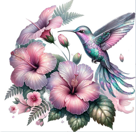 Kolibri mit Hibiskusblüte #3