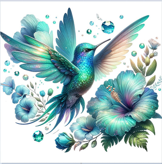 Kolibri mit Hibiskusblüte #6