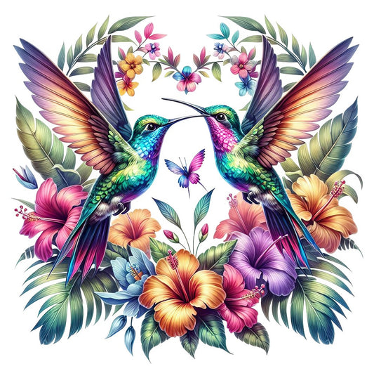 Kolibri mit Hibiskusblüte #11