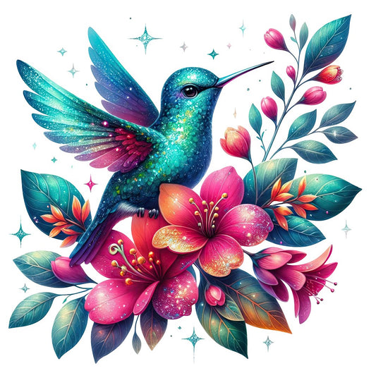 Kolibri mit Hibiskusblüte #15