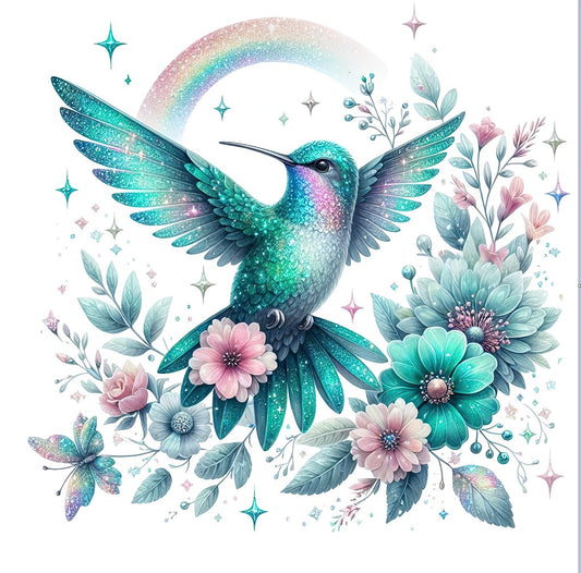 Kolibri mit Hibiskusblüte #18