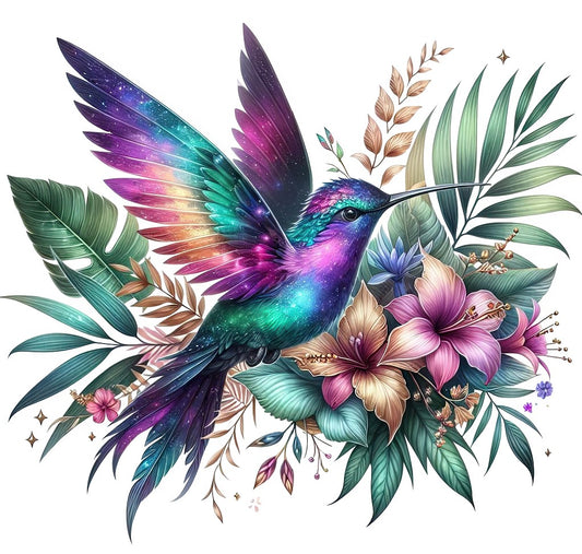 Kolibri mit Hibiskusblüte #20