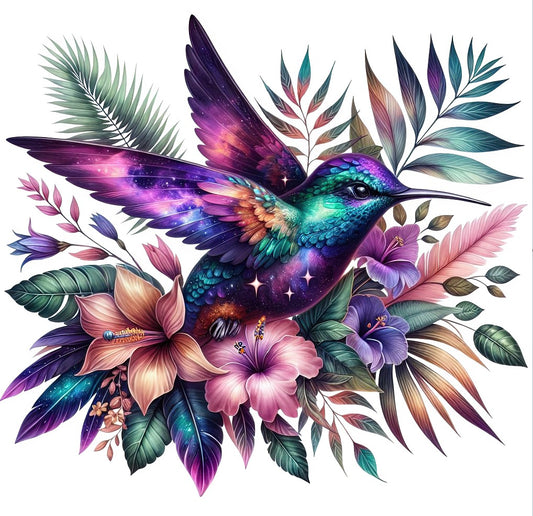 Kolibri mit Hibiskusblüte #21