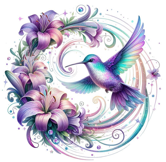 Kolibri mit Lilienblüte #23