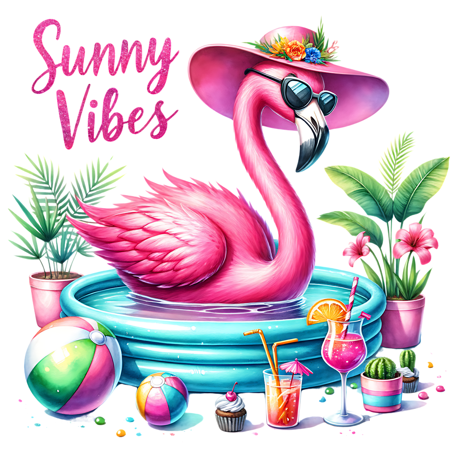 Summer Vibes Flamingo