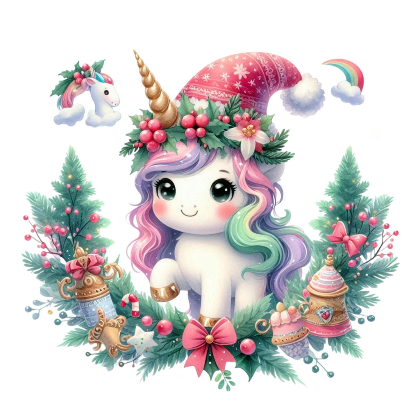 Weihnachts Einhorn, bunt, Weihnachten #12