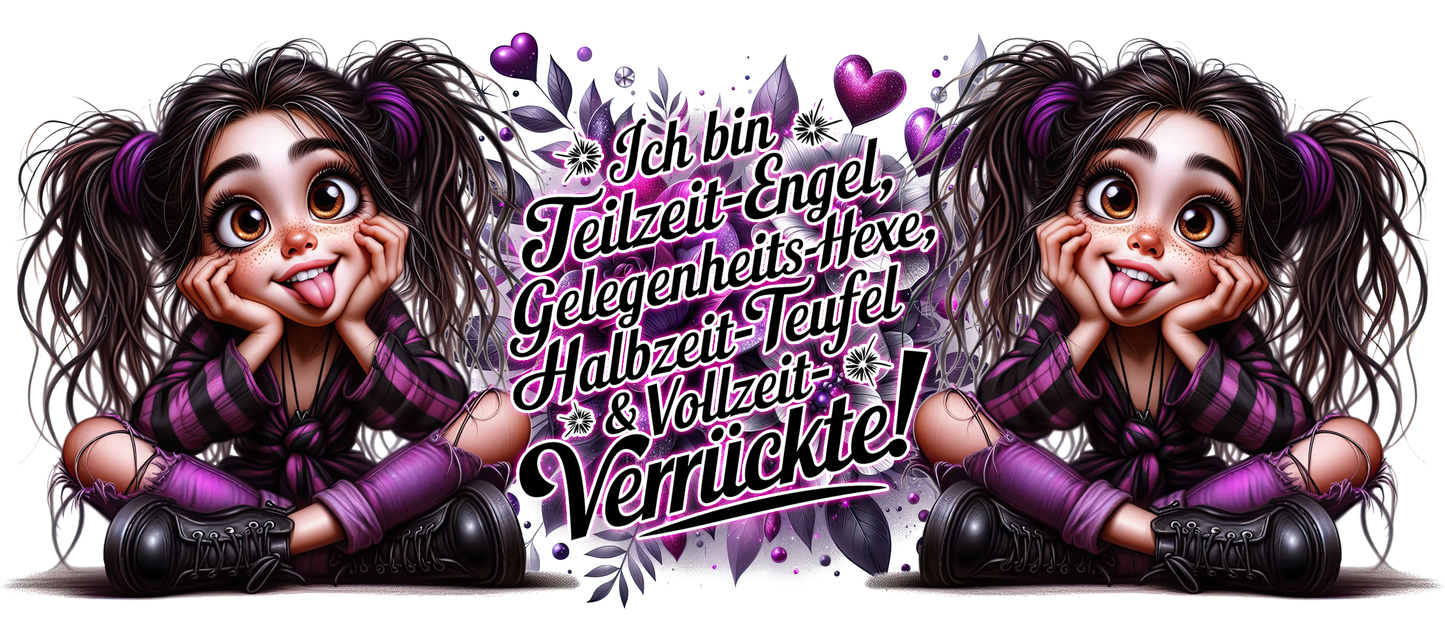 Tassendesign Mädchen lila "Ich bin Teilzeit-Engel..."