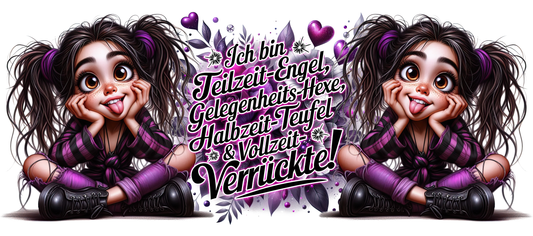 Tassendesign Mädchen lila "Ich bin Teilzeit-Engel..."