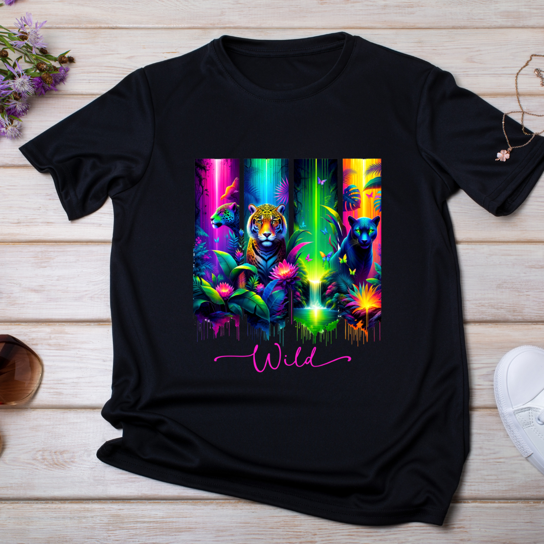 Bügelbild, Streifen, Leopard, Leo, bunt, neon, Stripes