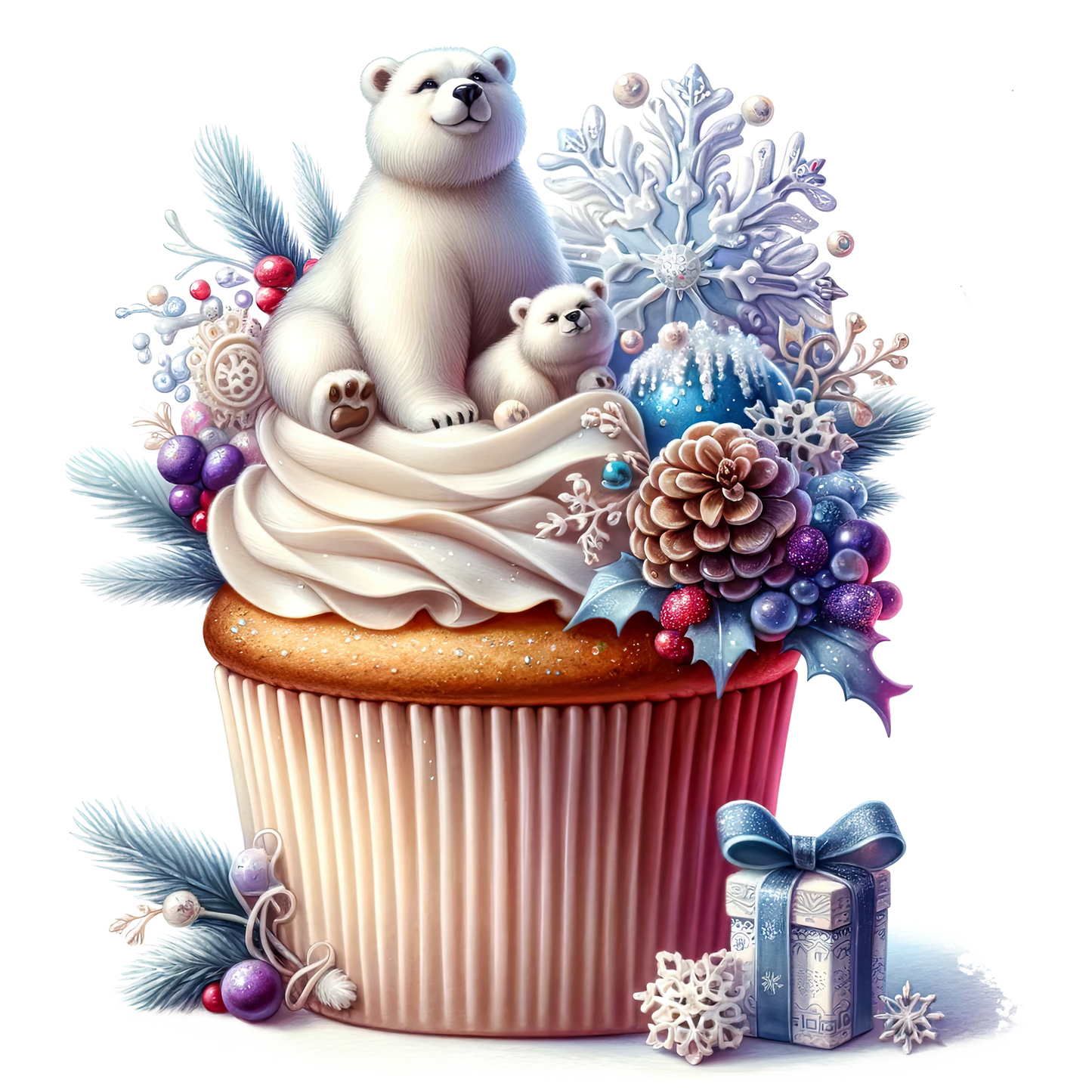 Wintercupcake, Winter, Tiere, Cupcake #10