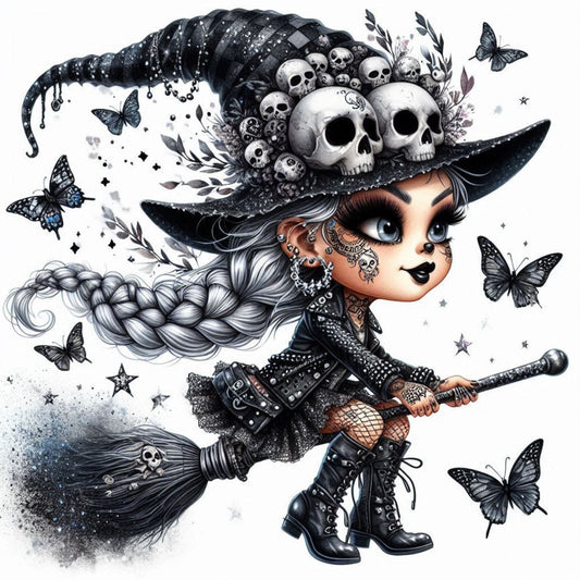 Halloween Gnom auf den Besen #8