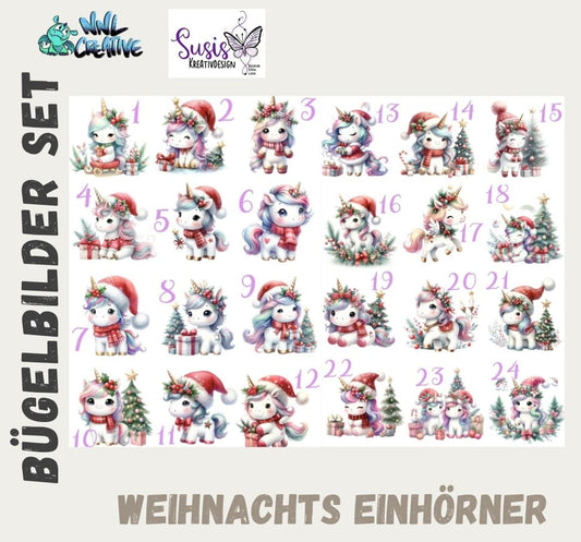 Adventskalender Bügelbilderset 2 A4 Bögen mit je 12 Bildern