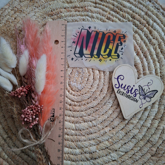 Bügelbild, Nice, reflektierend