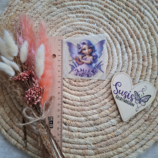 Bügelbild, Fee lila, GlowInTheDark