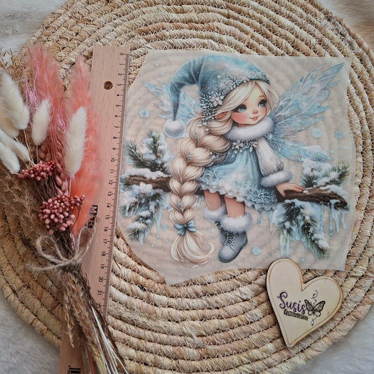 Bügelbild, Fee, Winter, GlowInTheDark